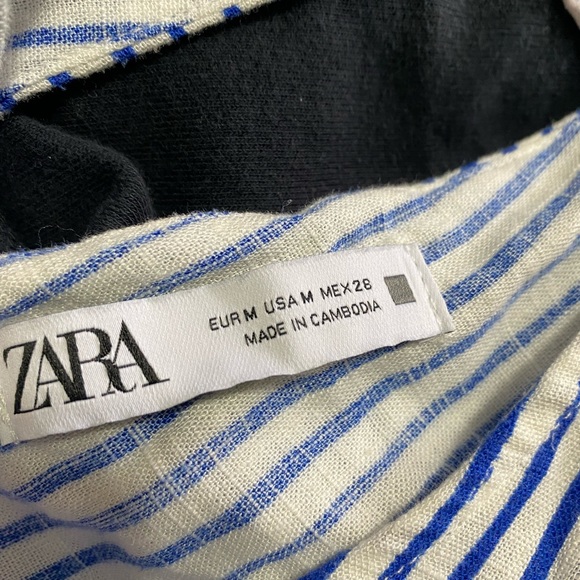Zara Blue and White Striped Mini Dress, Size M - Picture 6 of 6